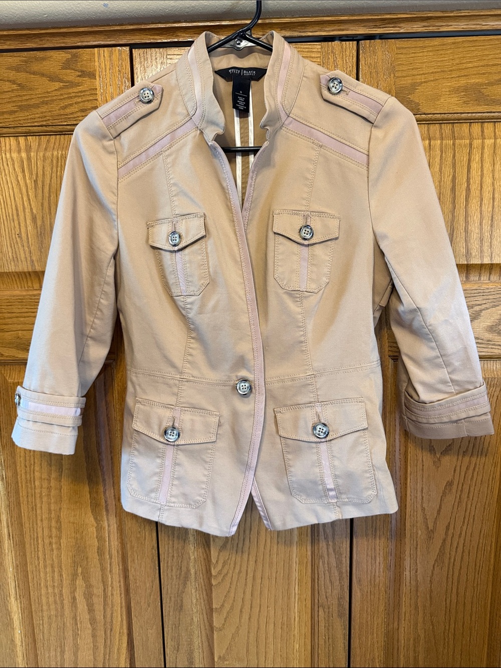 White House Black Market Women’s Beige Utility Jacket-Size: 0